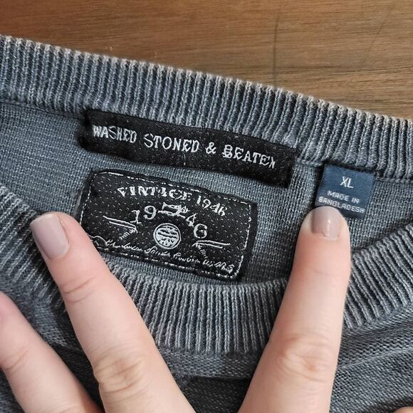 Vintage 1946 Stone Washed Crew Neck Sweater Sz XL - Picture 5 of 5